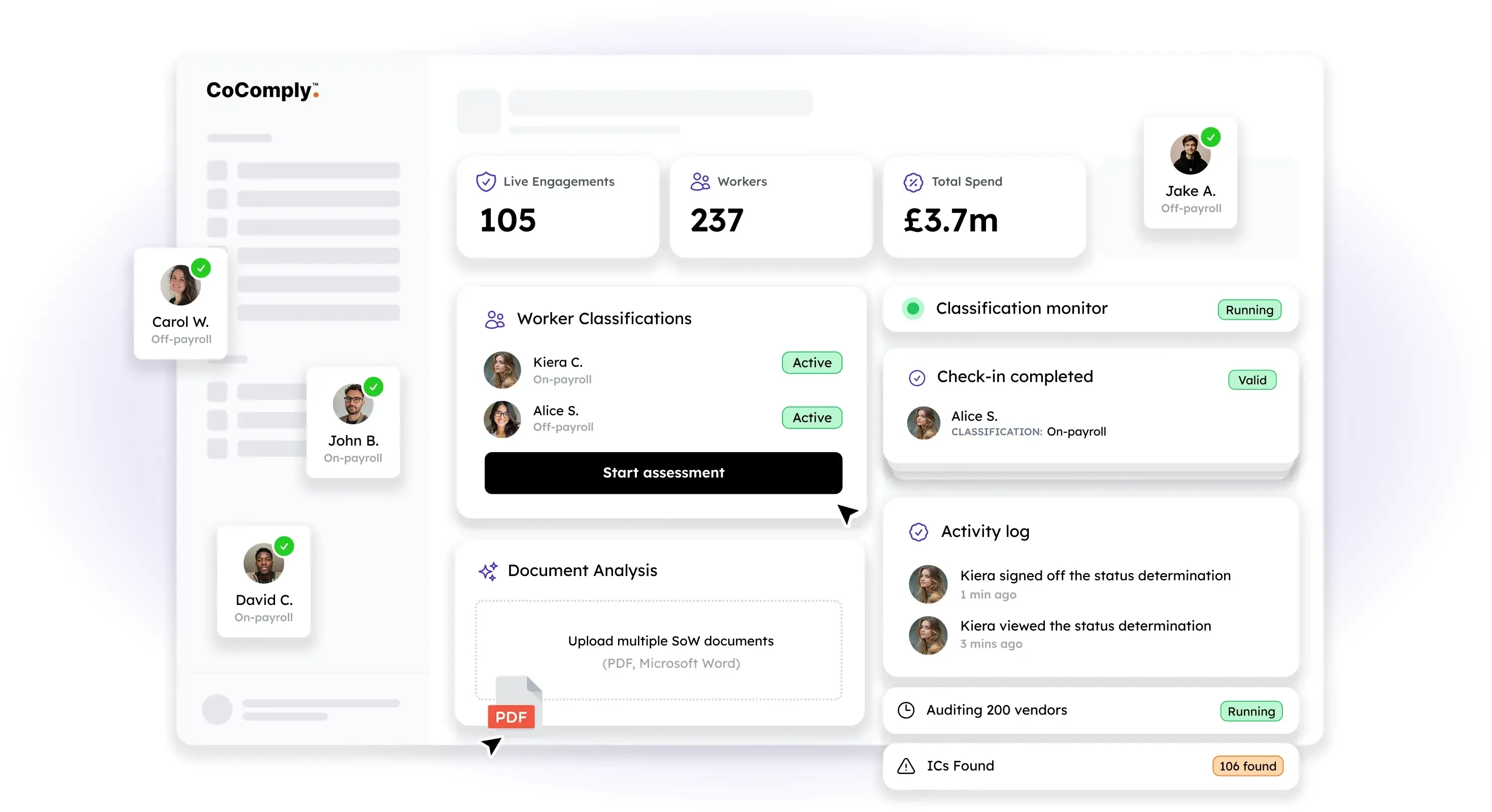 CoComply platform interface